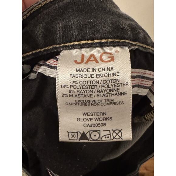 Jag Jeans Plus Sz 18W Black Stretch Denim Girlfriend Raw Edge Ankles Retro Boho - Picture 8 of 11